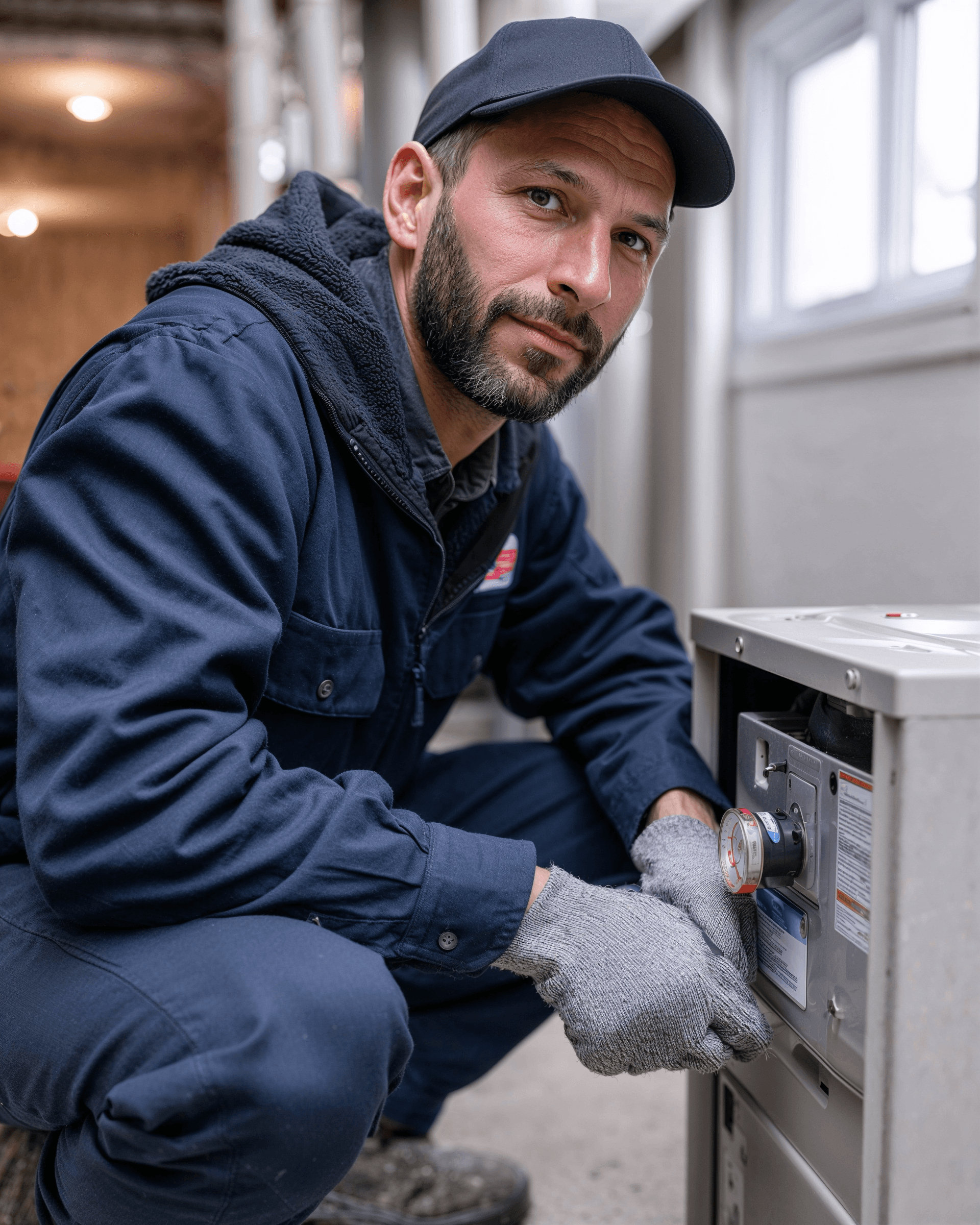 Northpeak HVAC technician servicing a furnace